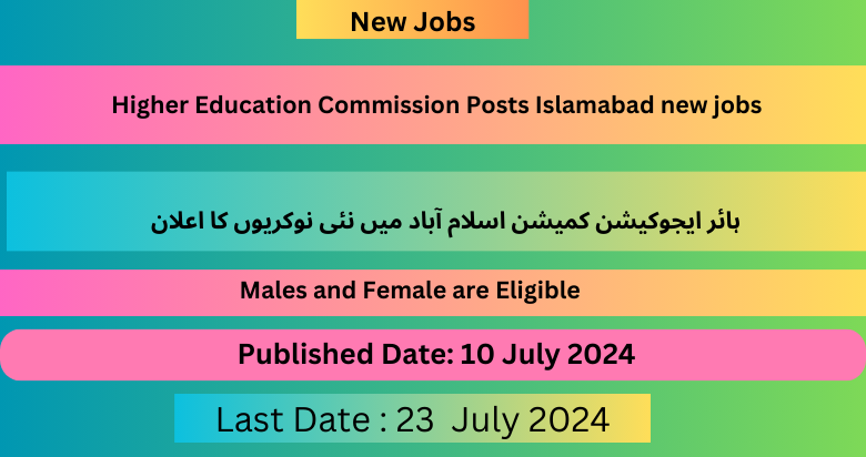 Higher Education Commission Posts Islamabad new jobs 2024